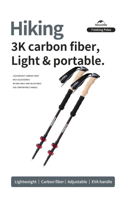 Telescopic Hiking Sticks with adjustable length up to 135cm