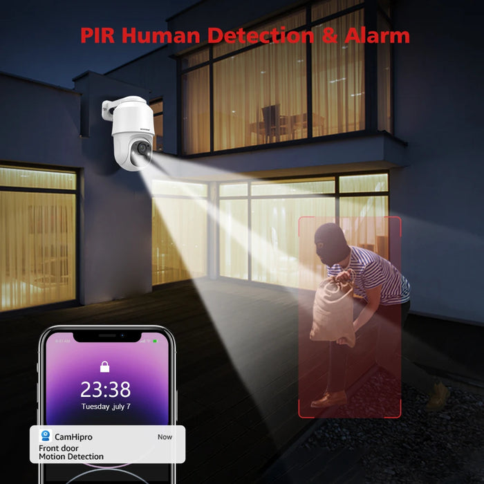 Rechargeable Outdoor WiFi Camera with 360° View & Audio 2MP Solar Cam 128G