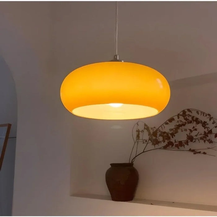 Decorative White LED Pendant Light – Modern Retro Style, AC Powered Orange
