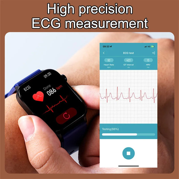 1.96” AMOLED Smartwatch with ECG and Blood Sugar Monitor