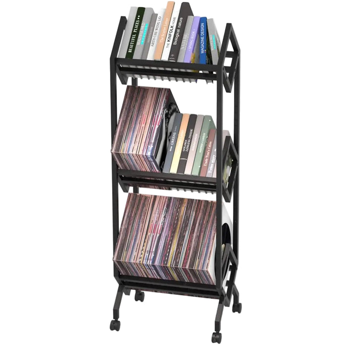 Multi-Purpose 3-Tier Record Holder LP, Album, Magazine & Book Organizer Shelf