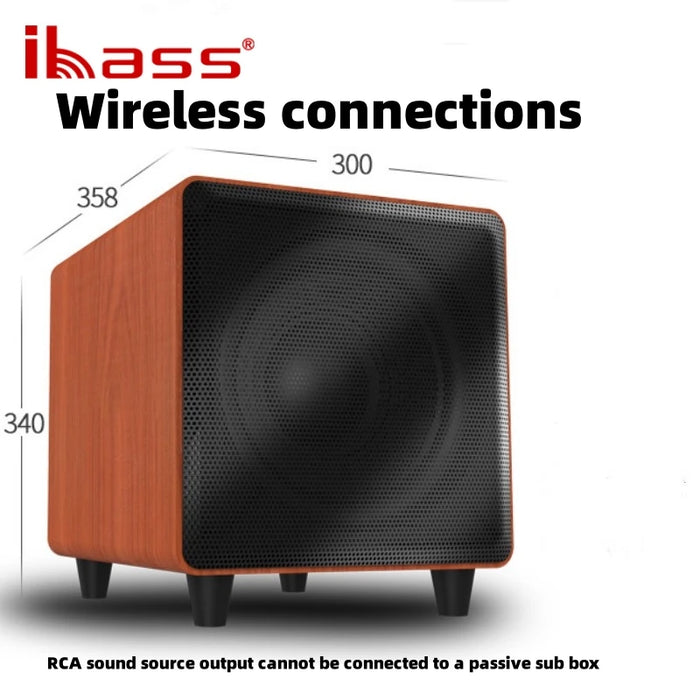 Portable 8-Inch 100W Subwoofer with Bluetooth, EQ & USB Input Black