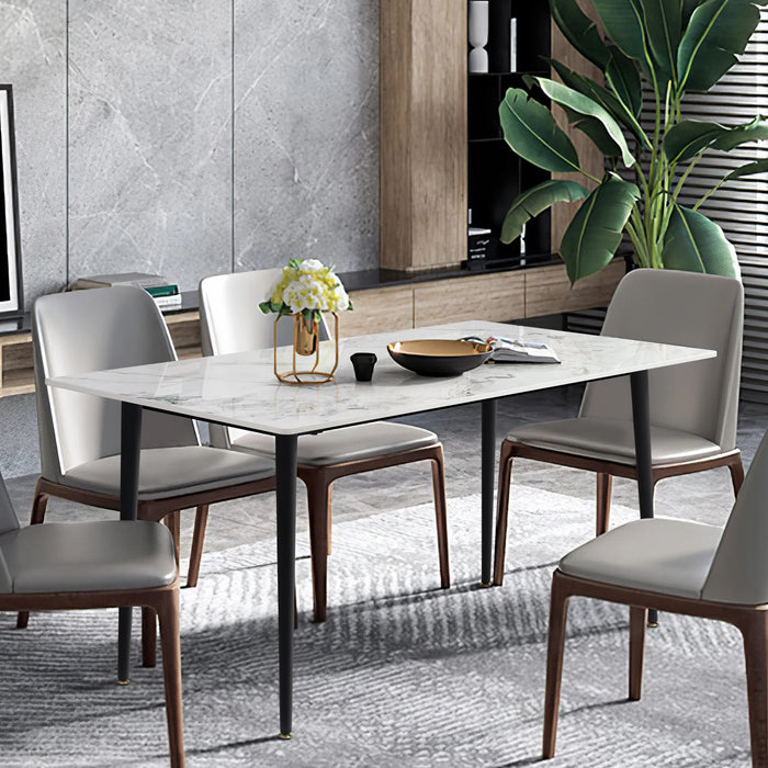 Glossy White Kitchen Table with Scratch-Resistant Surface