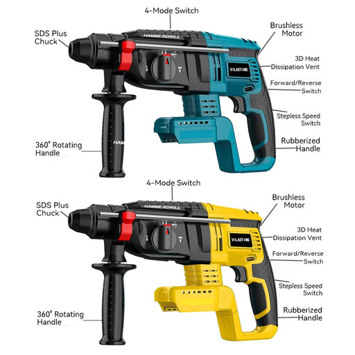 Makita 26MM Brushless Cordless Rotary Hammer Drill 18V Rechargeable in action