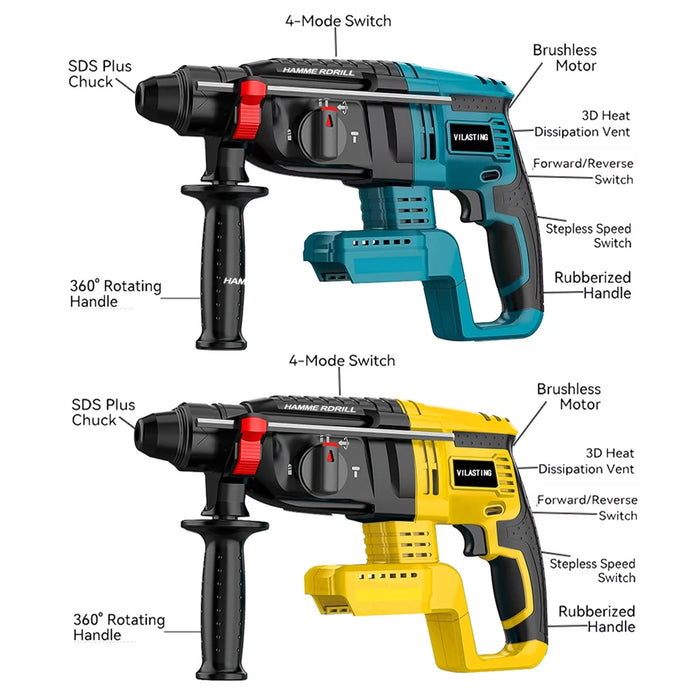 Makita 26MM Brushless Cordless Rotary Hammer Drill 18V Rechargeable in action