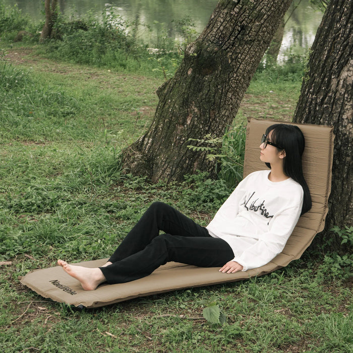 Green waterproof automatic inflatable camping mat for comfortable outdoor sleeping