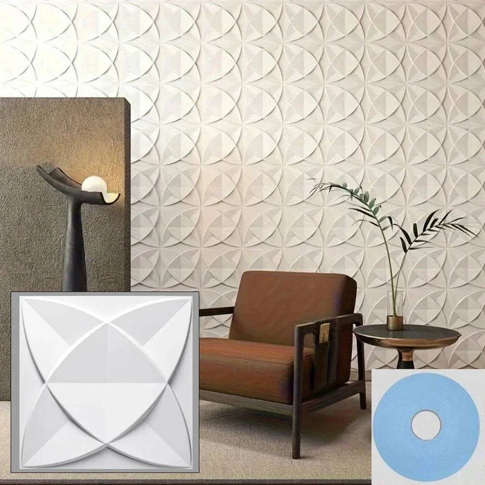 
3D white PVC geometric-patterned wall panel for modern interior spaces