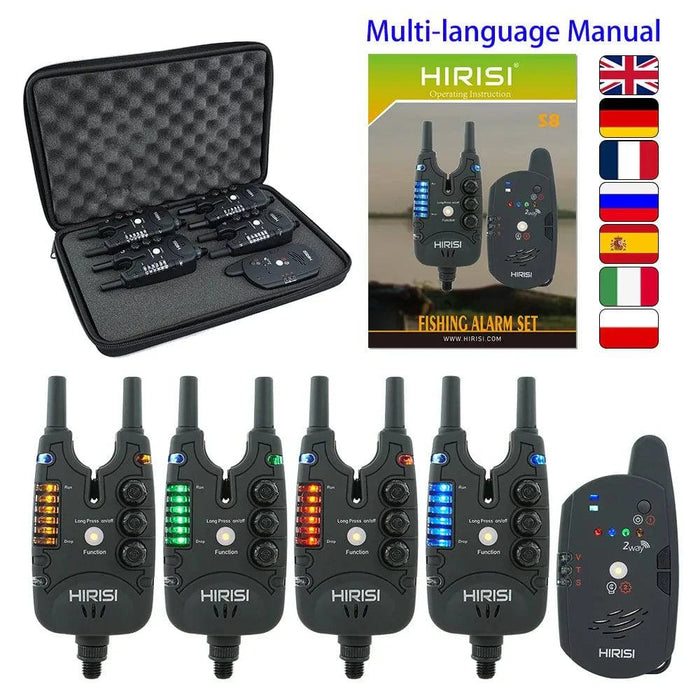 Wireless Carp Fishing Alarm Set with Remote Control and Bite Detection Indicators