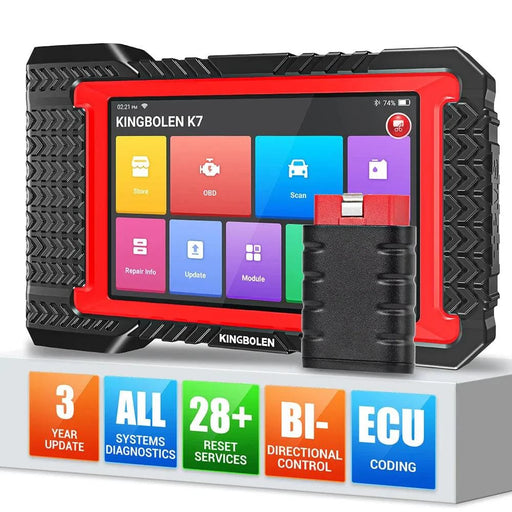 177 cm LCD All-System Automotive Diagnostic Tool with 28 Resets, IMMO, ECU Coding, and Active Test