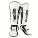 Muay Thai leg guard in white, large size for shin protection