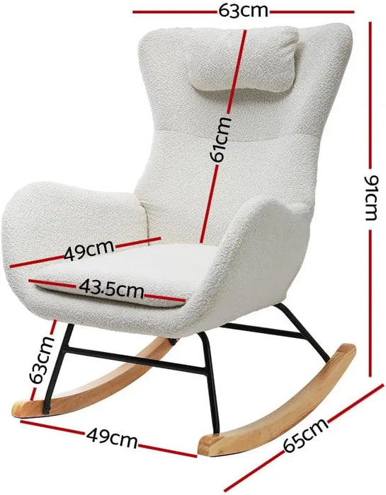 Comfortable Rocking Chair Seat Reclining Lounge Armchair for Living & Bedroom