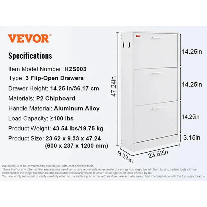 High-quality and durable shoe cabinet with 15 mm thickened side and back panels