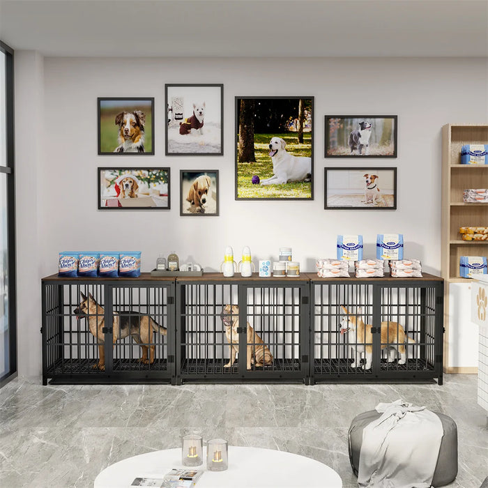 Spacious indoor retreat for pets with durable MDF and metal frame