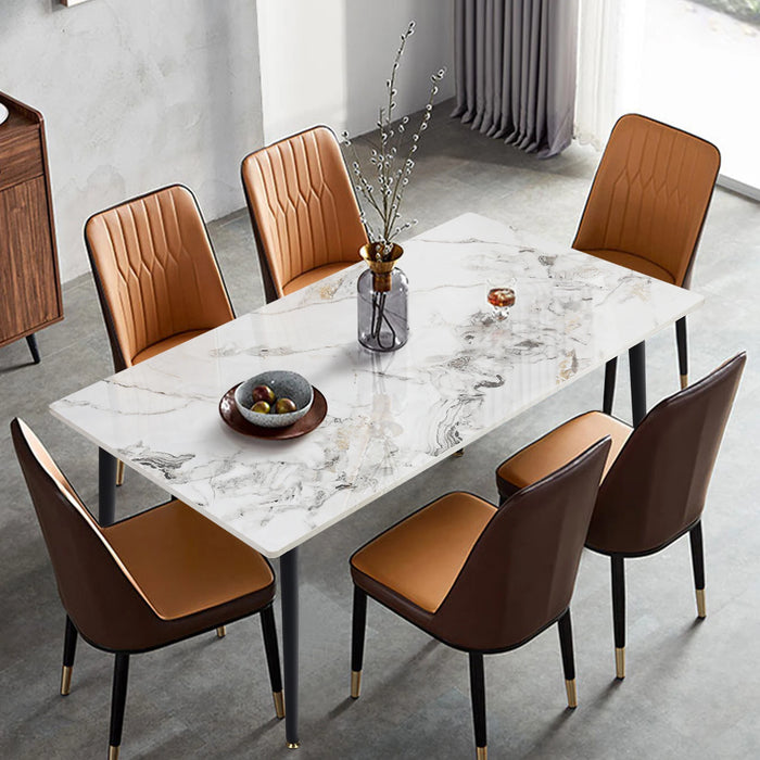 Glossy White Kitchen Table with Scratch-Resistant Surface