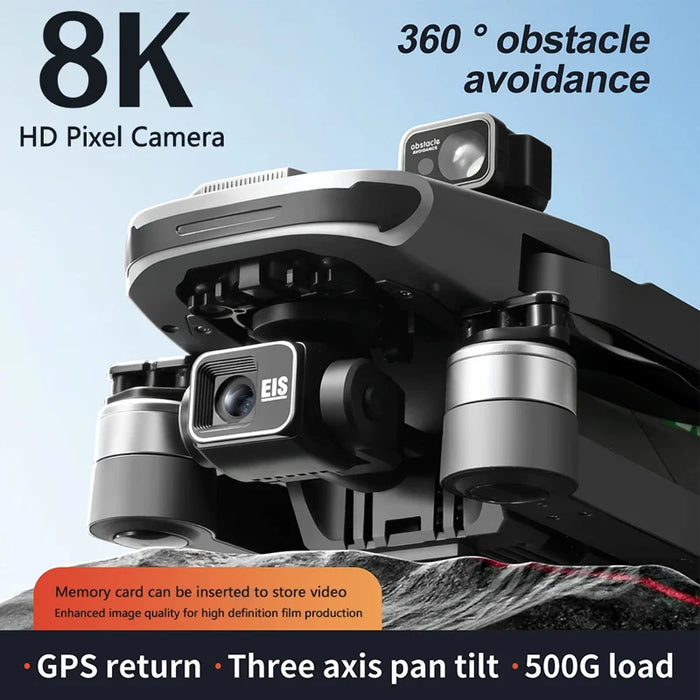 Foldable Brushless Drone with 8K Dual Cameras, 5G FPV