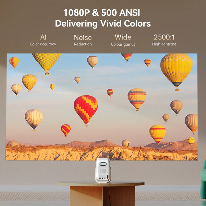 Smart Home Projector 1080P with Auto Focus and Bluetooth