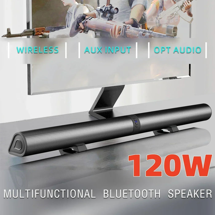 120W Bluetooth Soundbar with Detachable Speakers & AUX