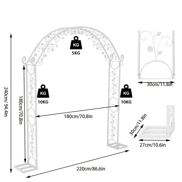 Ideal for supporting climbing plants like roses and vines