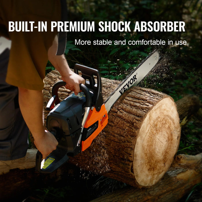 Powerful 58CC 20-Inch Cordless Petrol Chainsaw for Tree and Wood Cutting