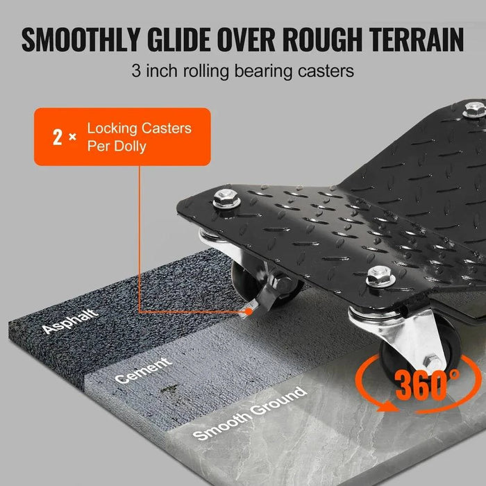 Sturdy Construction: Made from thickened steel panels, these dollies are built to last