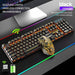 Black RGB mechanical gaming keyboard and mouse set for PC and laptop