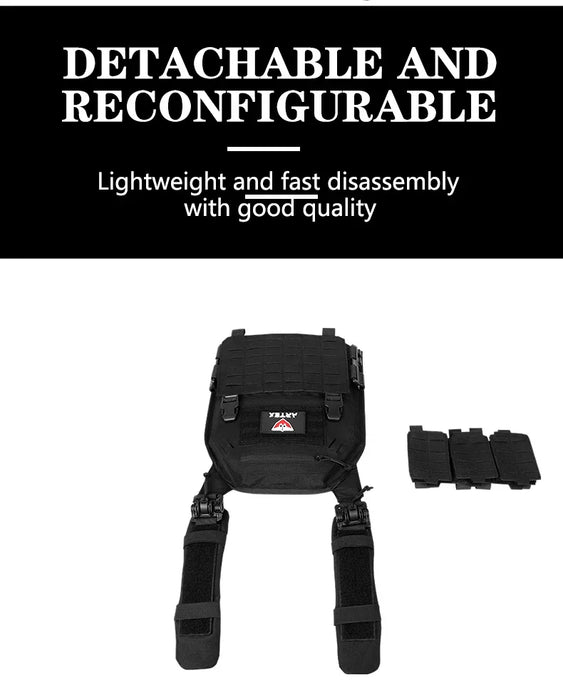 Tactical Plate Carrier Vest with Quick Release, Molle System, Black