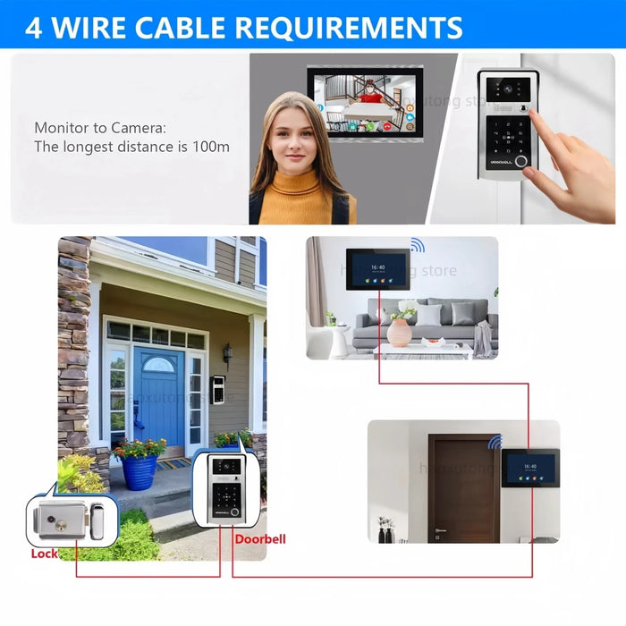 10" Smart WiFi Video Intercom with Doorbell Camera