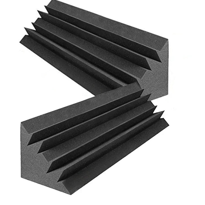 High-density acoustic foam bass traps for sound absorption in studios