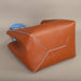 Luxurious brown PU leather shoulder bag with soft bucket design for women