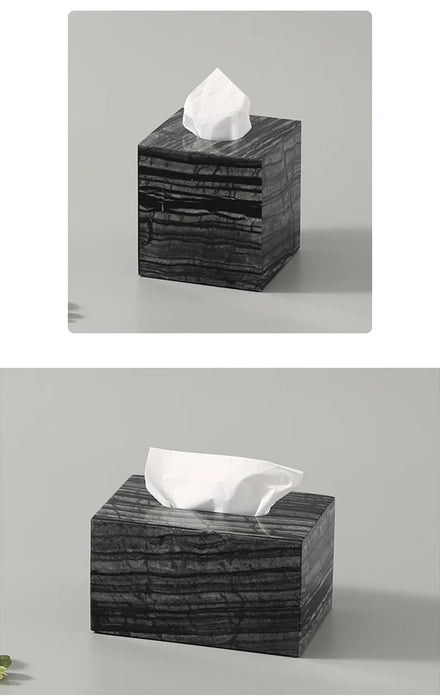Large Marble Tissue Box Square Modern Design for Home Decor
