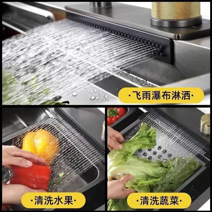 304 Stainless Steel Kitchen Sink with Faucet and Soap Dispenser