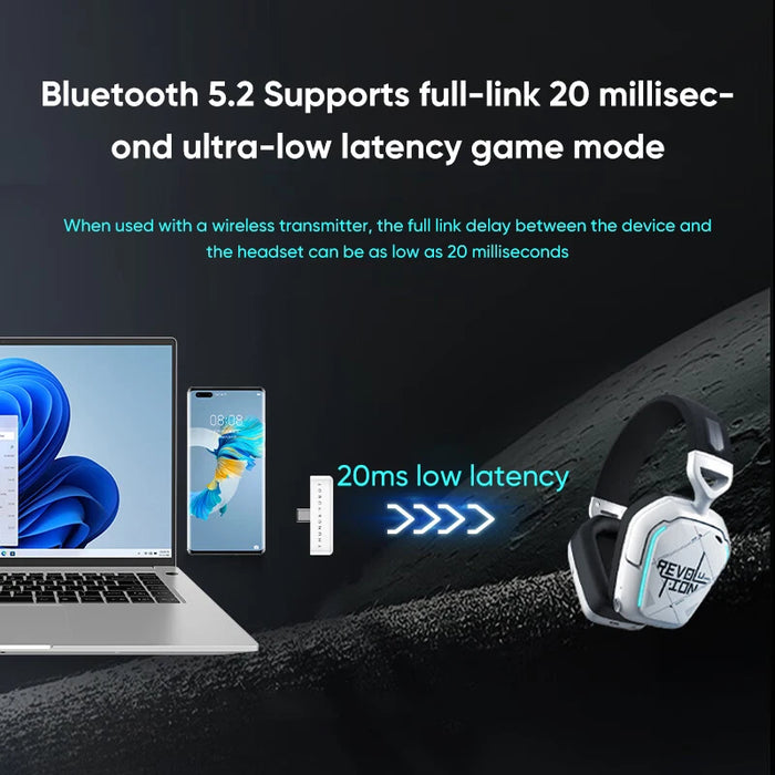 Wireless Bluetooth Gaming Headphones with ANC and Mic