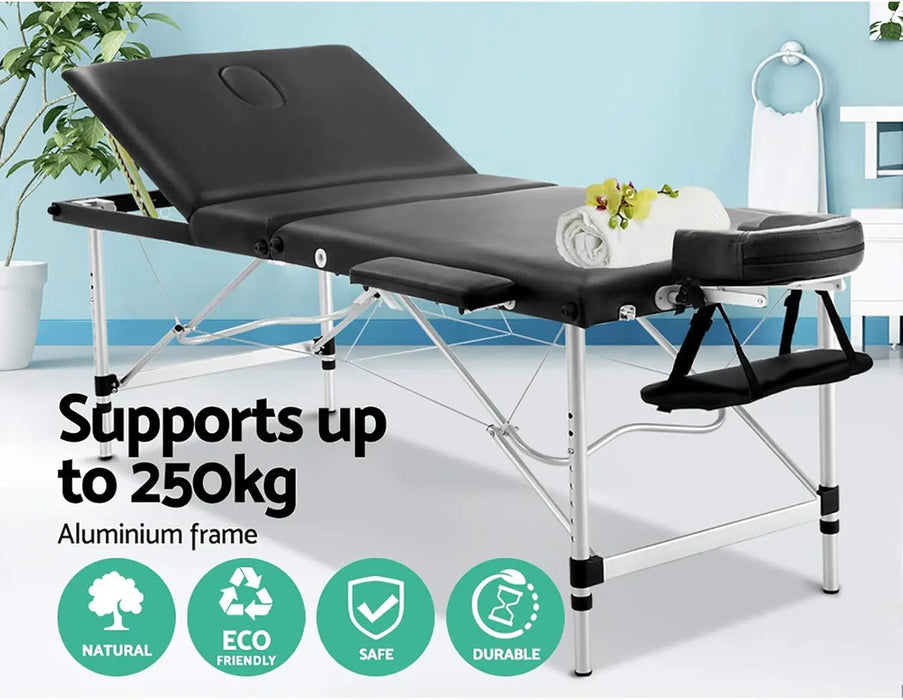Foldable 70cm Aluminium Massage Bed Lightweight, Portable Spa & Beauty Therapy Table
