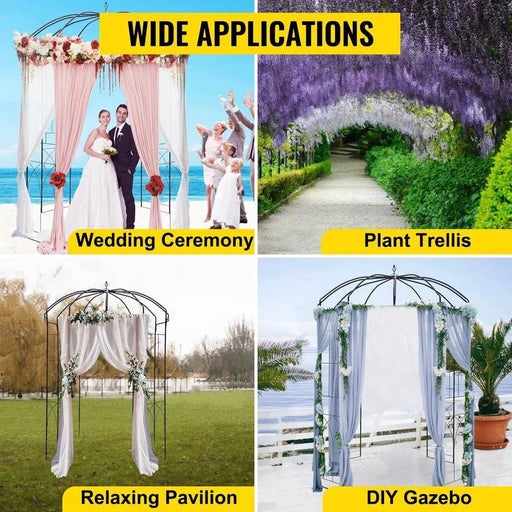 Elegant birdcage gazebo pergola in black or white for outdoor events and weddings