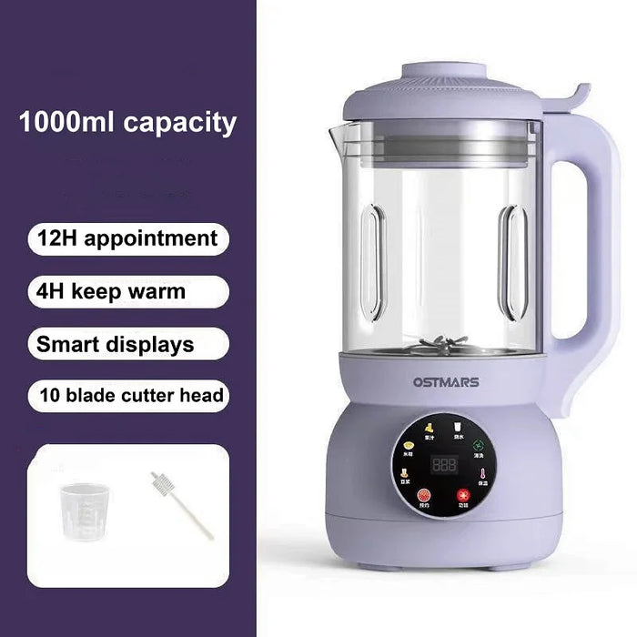 1000ml Wall Breaking Soy Milk Maker & Multifunctional Blender, Purple