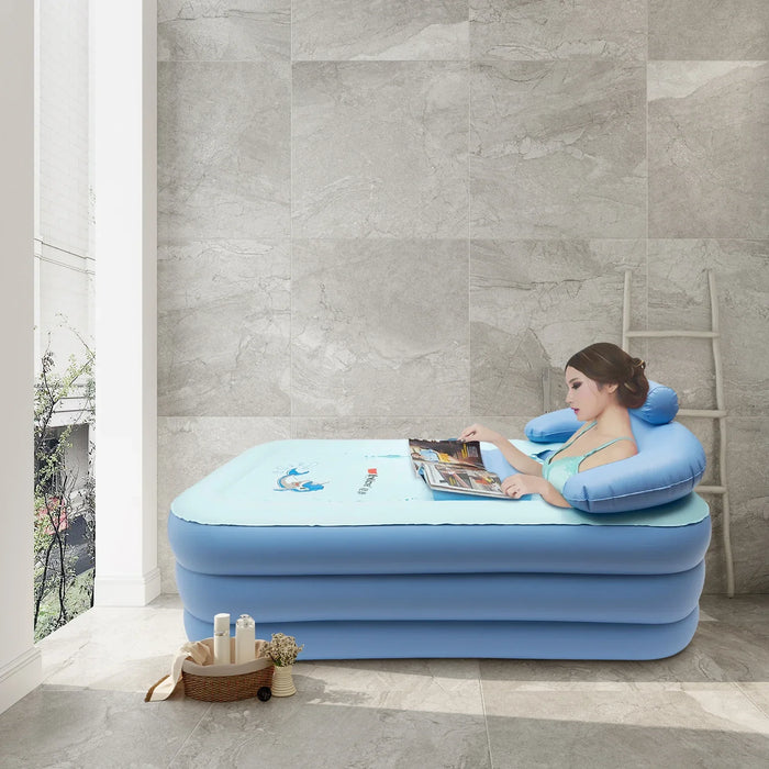  Blow-Up Ice Bath Tub with Cushion and Coaster 