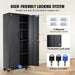 Metal storage cabinet with wheels and locking doors, adjustable shelves, 90 kg capacity