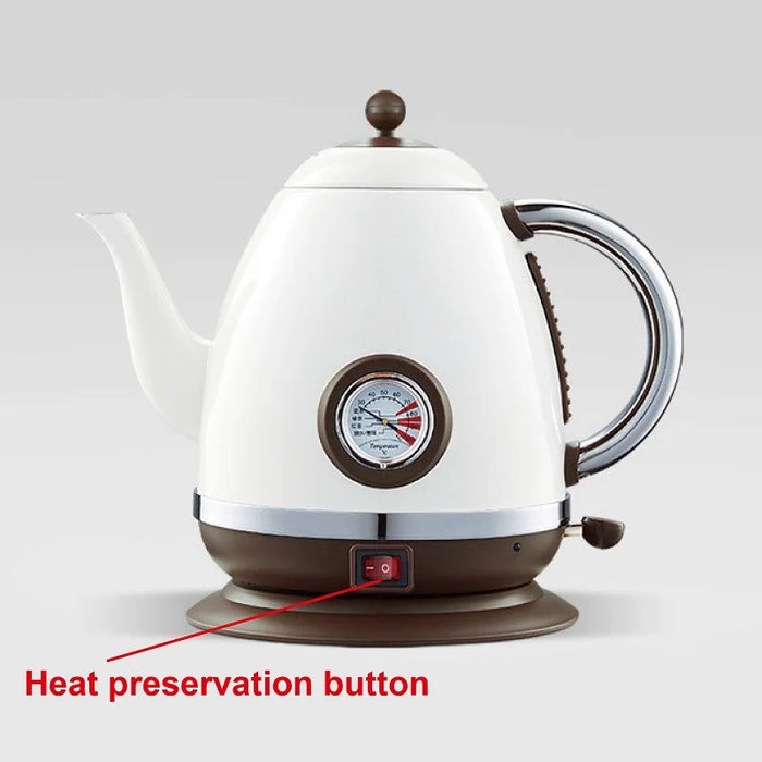 1.5L Electric Kettle Stainless Steel with Temperature Display White