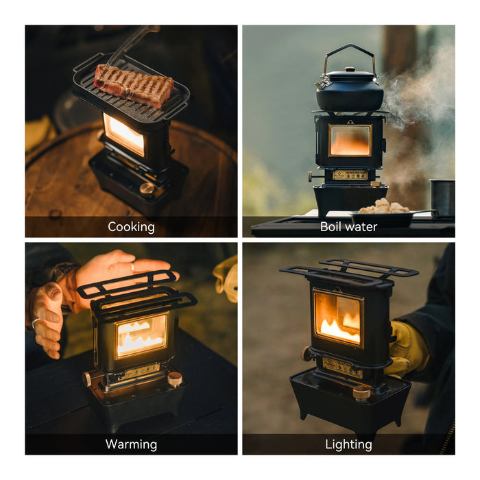 Oil lamp stove with 400 ml fuel tank capacity for up to 8 hours of burning