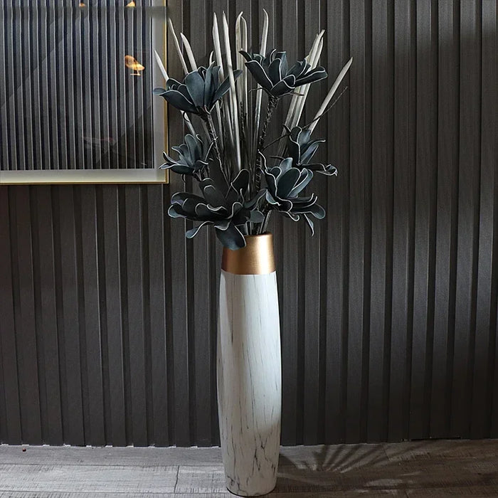 70cm Modern Ceramic Floor Vase with Flower-D for Home Decor