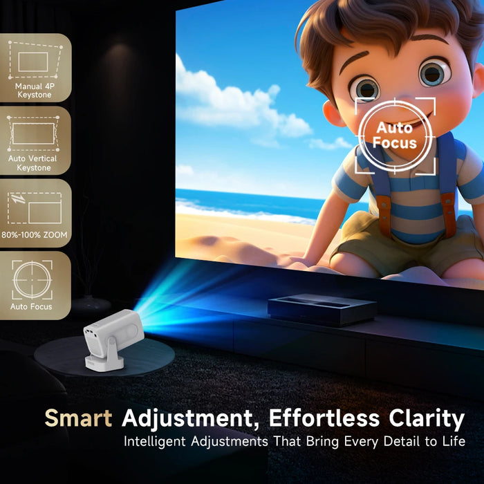 Mini 1080P Projector, 4K Support, Auto Focus, Android 11 Portable