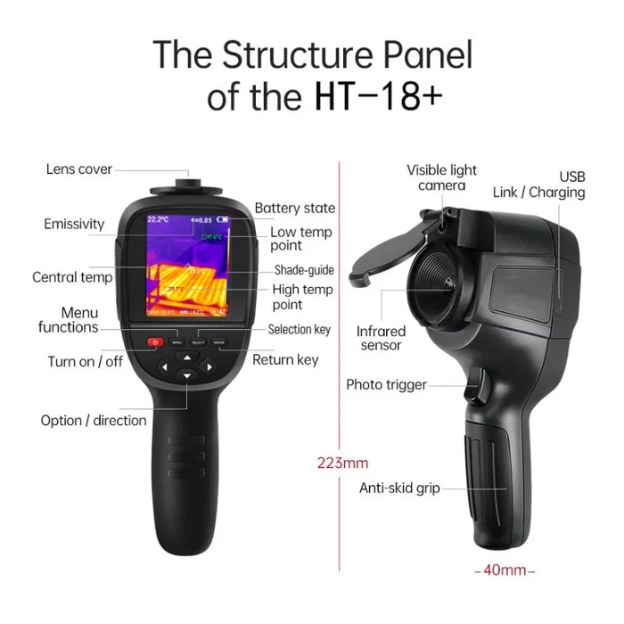 Thermal imager with 32-inch TFT display and wide temperature range