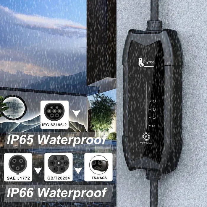 Portable EV Charger, Adjustable with 5m Cable for Electric Vehicles (GBT 3.5KW 16A) - FLUXA