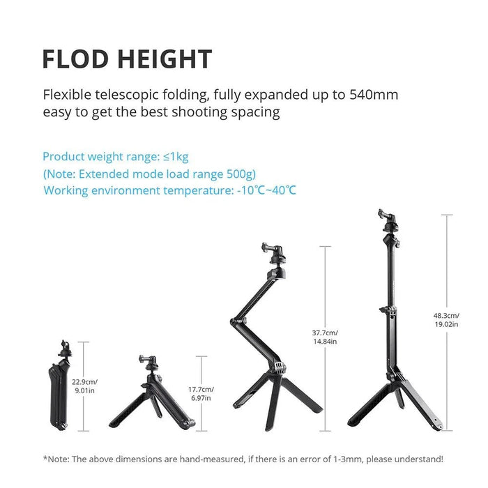 Caplock Mantispod Z Tripod 3-Way Monopod Hand Grip for GoPro Hero, Insta360, DJI Osmo - Versatile and sturdy mount for various action cameras and devices