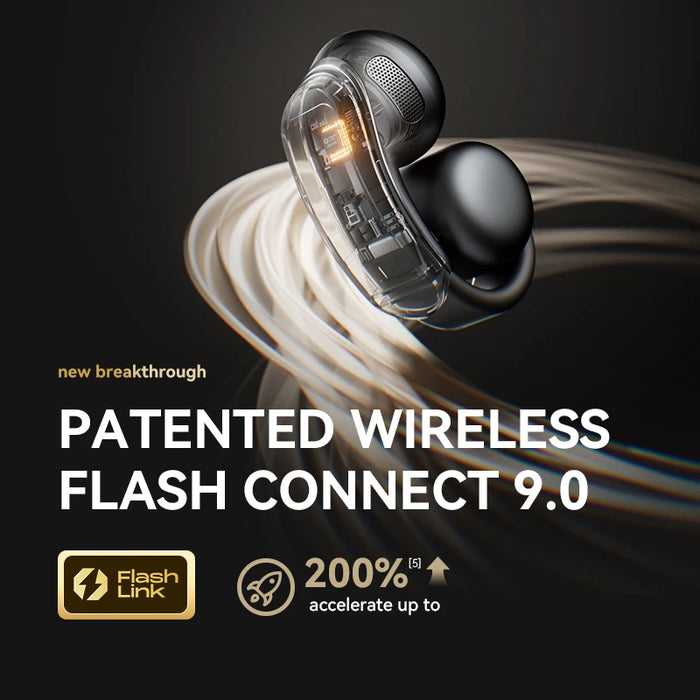 Stretchable Clip-On AI Headphones with Voice Translation Black