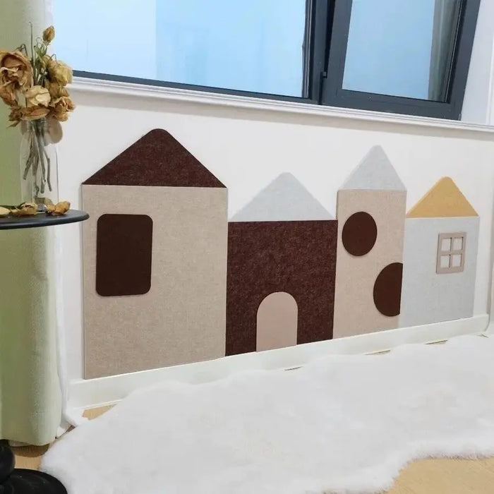 1 Set Felt Cloth Baby Playpen Wall Guardrail with Velcro