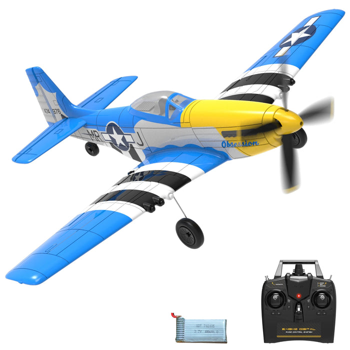 Remote Control Spitfire Warbird Plane 400mm Wingspan, 4CH, One-Key Aerobatics, 150m Range