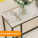 Marble console table package includes assembly instructions and set of screws and accessories