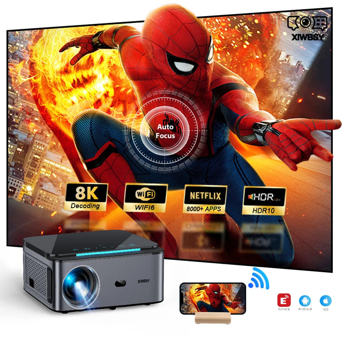 Portable 4K Android Projector with Bluetooth