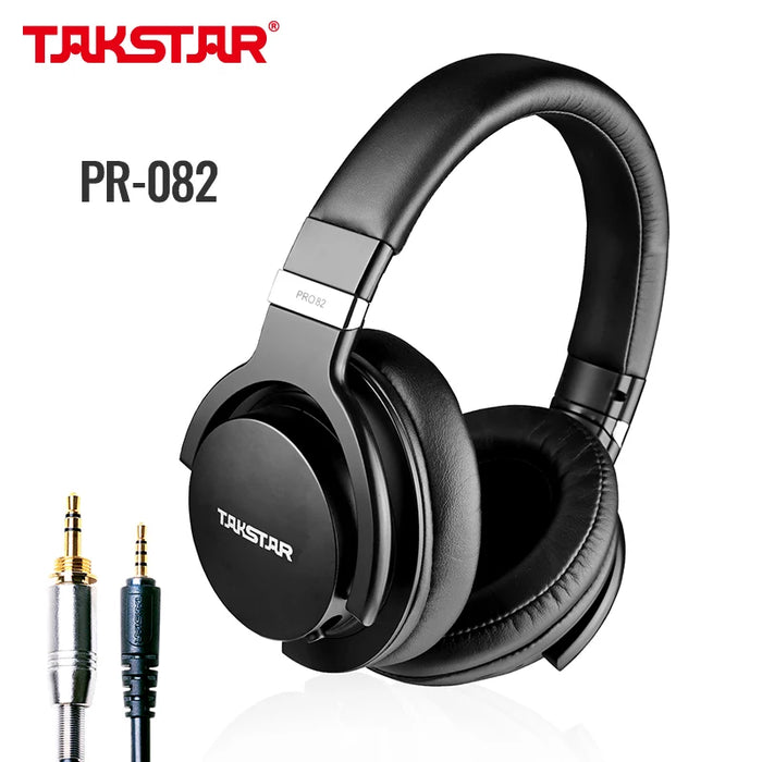 PRO82 Professional Monitor Headphones with Bass Adjustment - BLACK